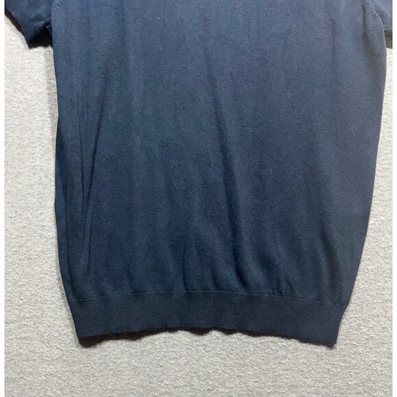 Zara Womens Ribbed Short Sleeves Polo Navy Blue Size M NWT $46 - Picture 6 of 12